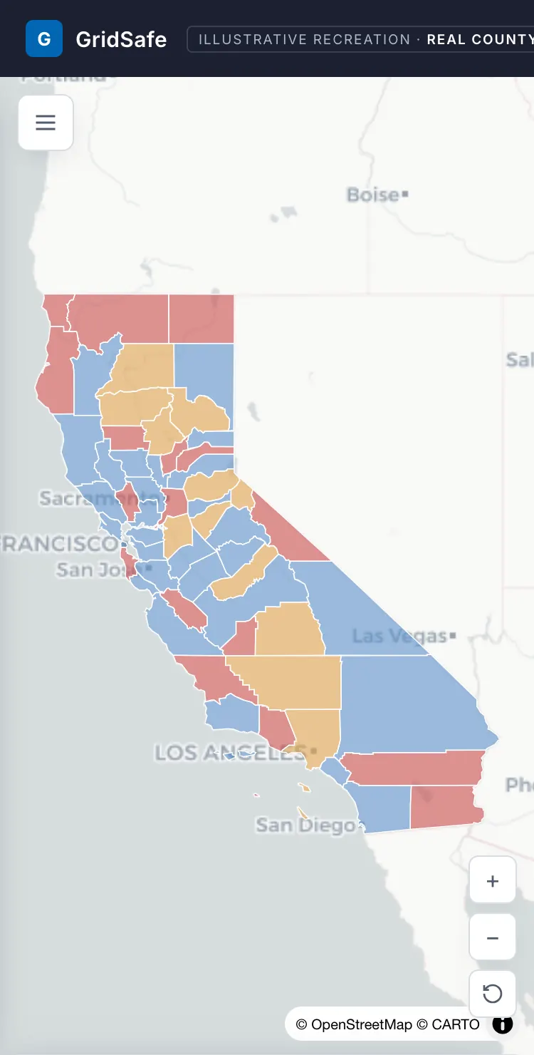 PG&E Community Wildfire Safety Map recreation